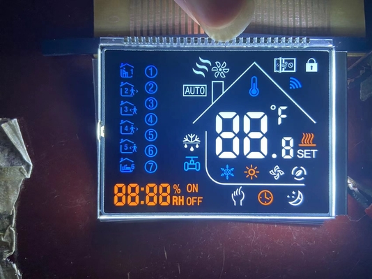 Özel Negatif 12 O Saati VA LCD Ekranı Transmissive Digit Grafik LCD Cam Va Panel Termostat için