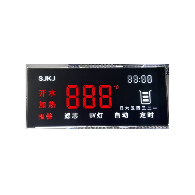 Elektrik Sayacı için 6 O'Clock Özel Lcd Monitör Programlanabilir 3.3V 7 Segment