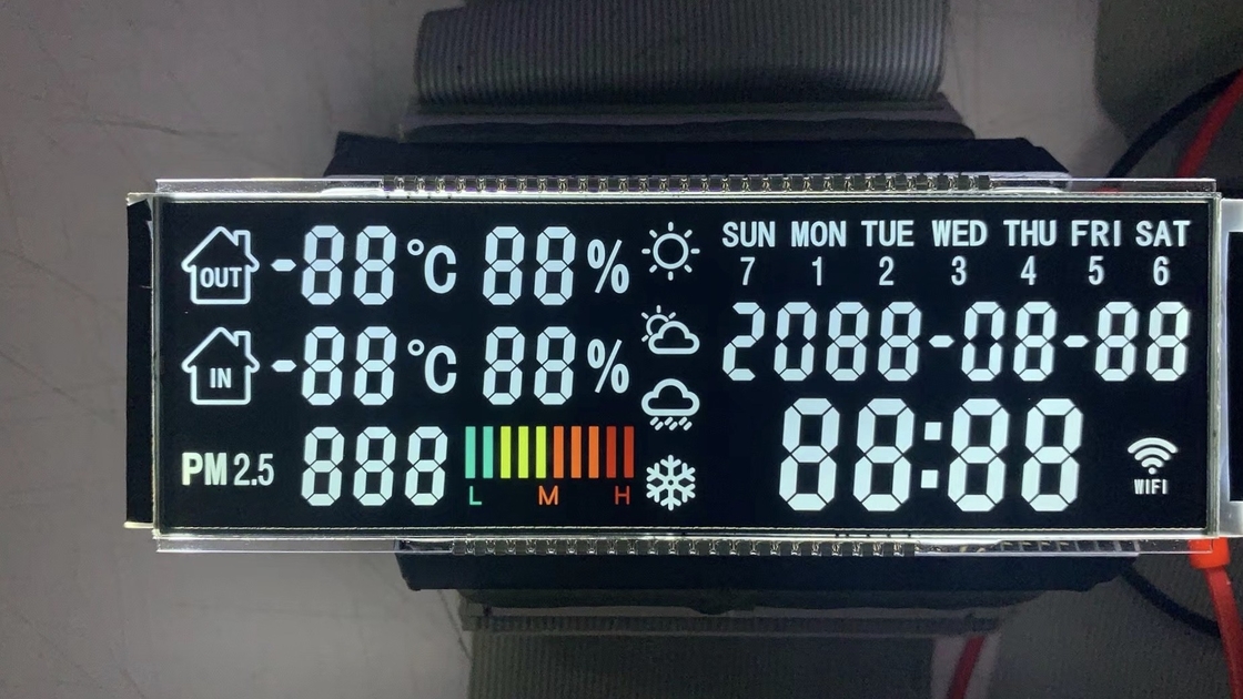 Yüksek Kontrastlı VA LCD Ekranı İletişimsel Negatif 7 Segment PIN Bağlantı Taşınabilir Tıbbi