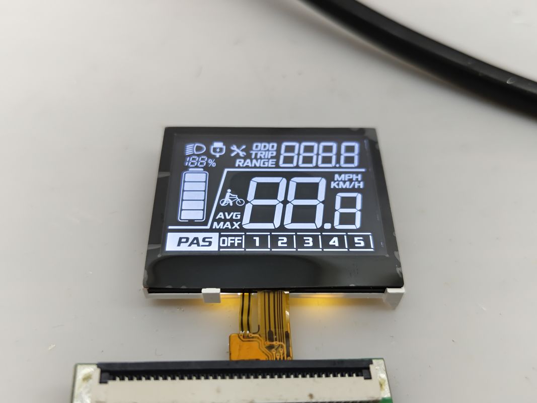 Fabrika Satışları 7 Bölüm VA COG LCD Modülü Elektrikli Bisiklet için Özelleştirilmiş Negatif