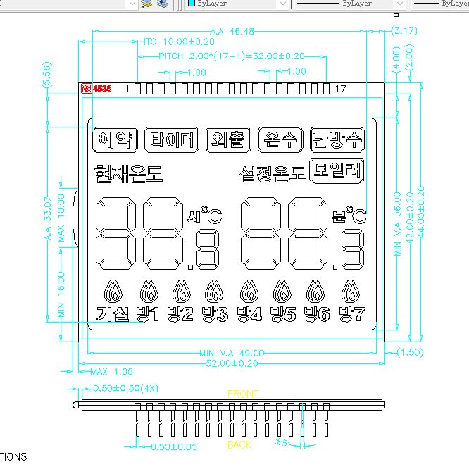 OEM HTN LCD ekran Fabrika htn lcd tedarikçileri Segment LCD Ekran Segment LCD Ekran TN/HTN/FSTN/VA Termostat için