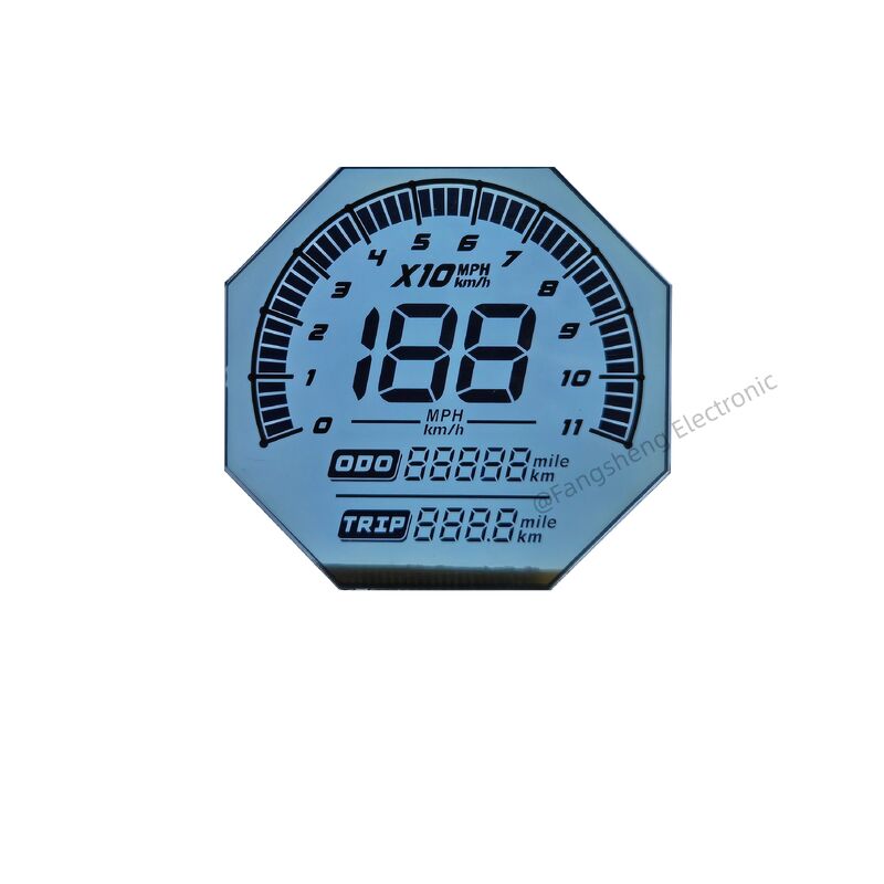 Motosikletler İçin Özel Düzensiz Şekilli HTN Ekran 6 O'CLOCK 7 Segment Lcd Cam Paneller