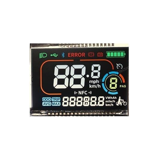 Custom HTN LCD/STN LCD/VA LCD/LCD Segment Display /Custom LCD/LCD Display Screen for E-Bike Motorcycle/Automotive/Instrument Cluster