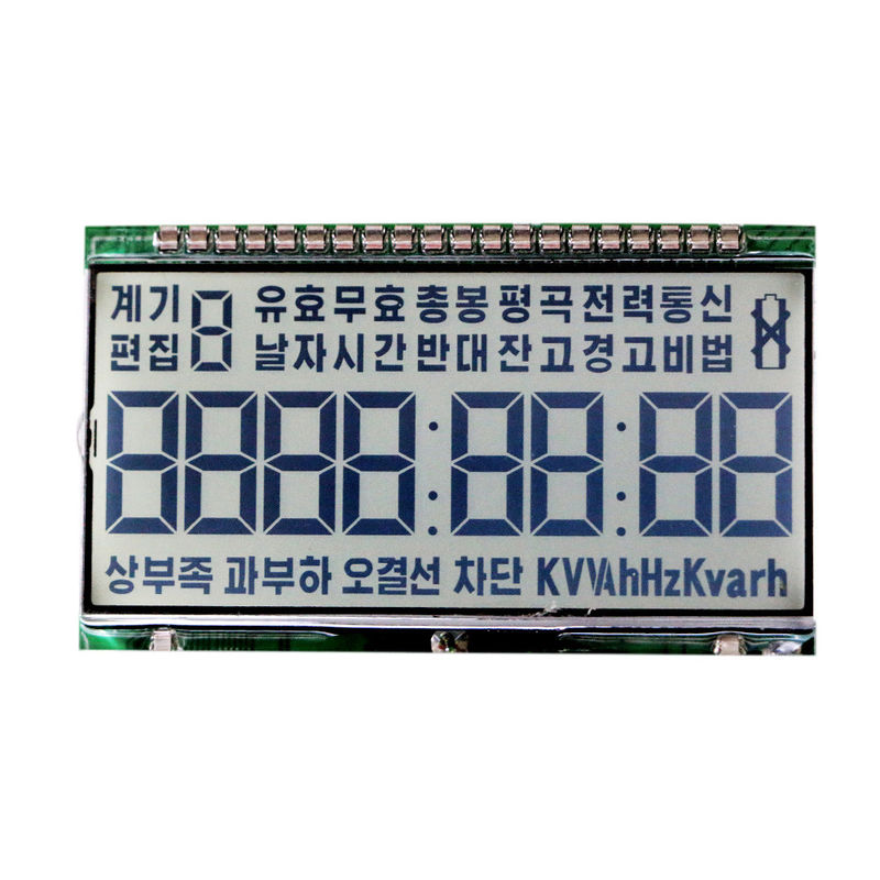 OEM Segment HTN LCD Ekran Tek Renkli Yansıtıcı Polarize Tipi Metal Pin Bağlayıcı