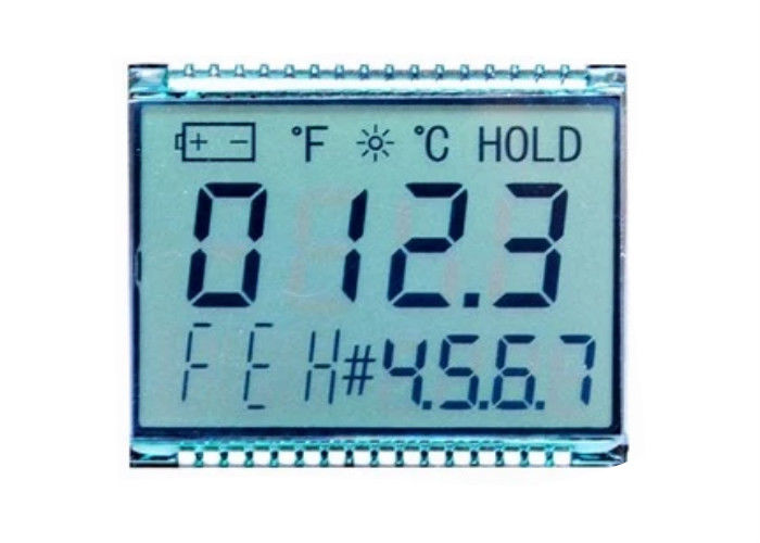 Özel 4 Haneli 7 Segment Sayısal Ekran TN Metre Pin Connector Için Yansıtıcı LCD Ekran