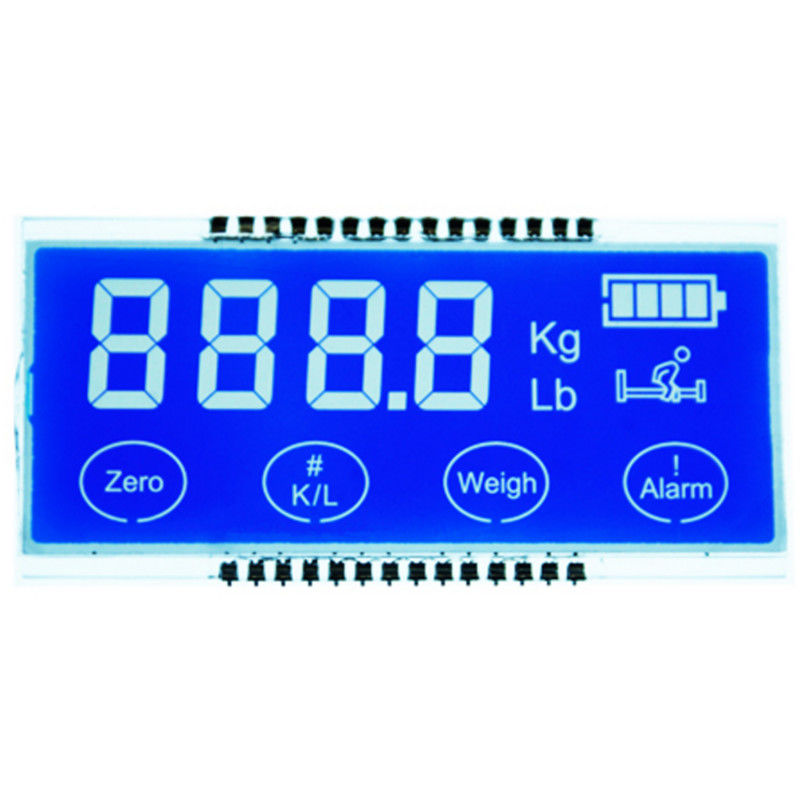 2.8 V HTN LCD Ekran Paneli Özel Yedi Segment Yüksek Kontrast Beyaz LED