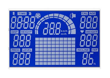 Spor Equiment için özelleştirilmiş 7 Segment LCD Ekran HTN Negatif Lcd Mavi Artalan Ekran