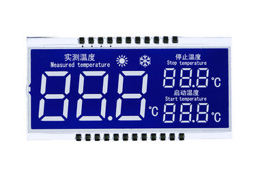 2.8 V HTN LCD Ekran Paneli Özel Yedi Segment Yüksek Kontrast Beyaz LED